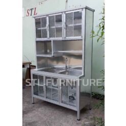 ตู้ซิงค์ล้างจานต่อบนมีช่องสำหรับใส่ไมโครเวฟด้านข้าง