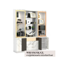 ตู้โชว์ใบใหญ่ สีขาว