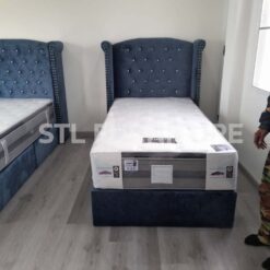 เตียงหัวเบาะ รุ่น finland 3.5 ฟุต พร้อมที่นอน lucky austin สวยมาก