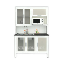 ตู้ครัว-ตู้ซิงค์ ท็อปหิน 123 cm วางไมโครเวฟ 1อ่าง