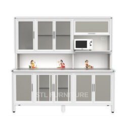 ตู้ครัว-ตู้ซิงค์ ท็อปหิน 200 cm วางไมโครเวฟ หน้าเรียบ