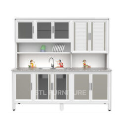 ตู้ครัว-ตู้ซิงค์ ท็อปหิน 200 cm 2 อ่าง