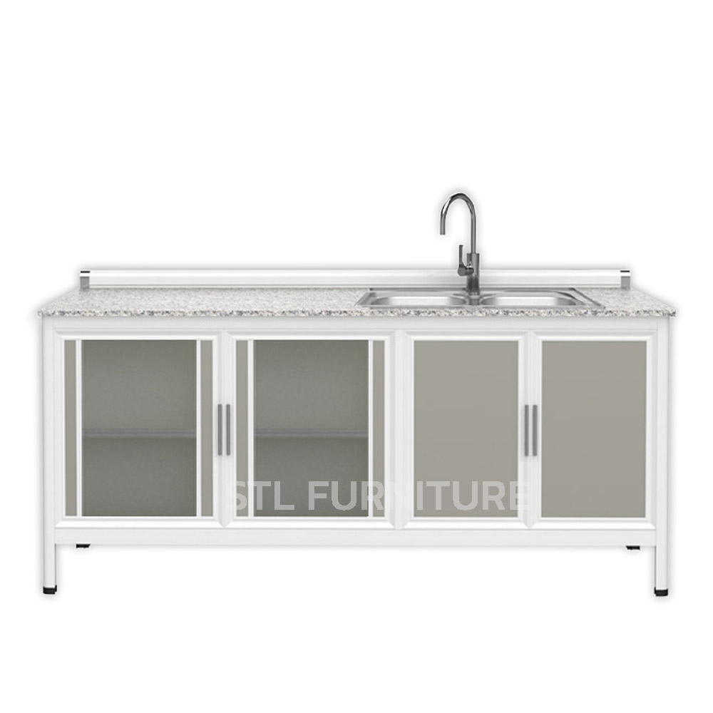 ตู้วางเตา-ตู้ซิงค์ ท็อปหิน 180 cm 2 อ่าง