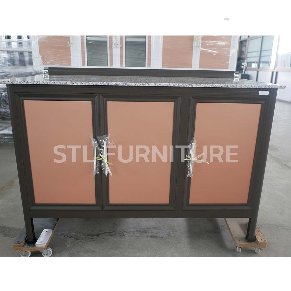 แบบ ตู้วางเตา-ตู้ซิงค์ ท็อปหิน 123 cm