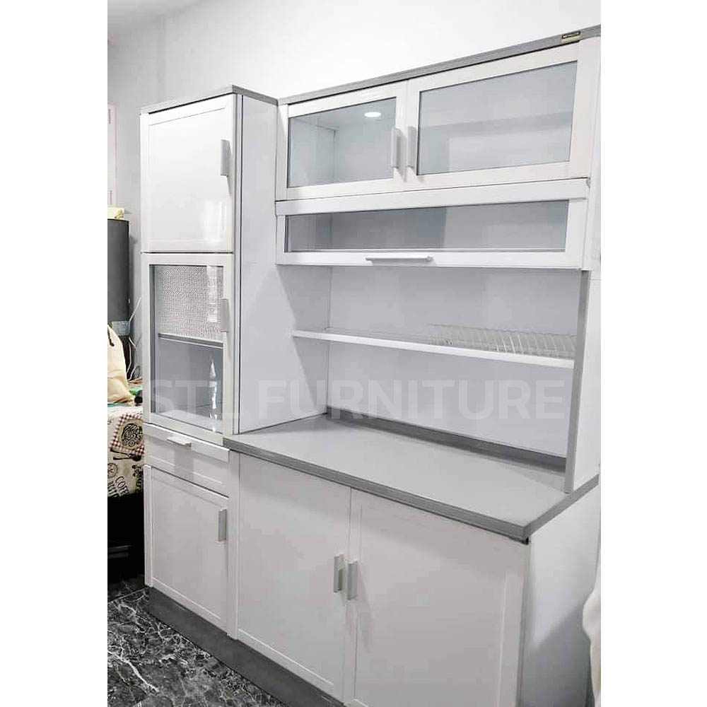 ตู้ครัวต่อตู้ข้างอลูมิเนียมล้วน 150 cm metalite รีวิว1