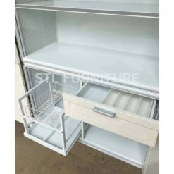 ตู้กับข้าว อลูมิเนียมล้วน บานสวิง 90 100 120 cm ภายใน