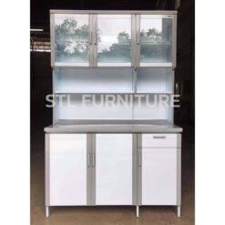 ตู้ครัวเคาน์เตอร์ อลูมิเนียมล้วน 120 150 cm สีเทาตัดขอบ