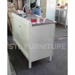 ตู้ซิงค์ล้างจาน อลูมิเนียมล้วน 100 cm ด้านหลัง