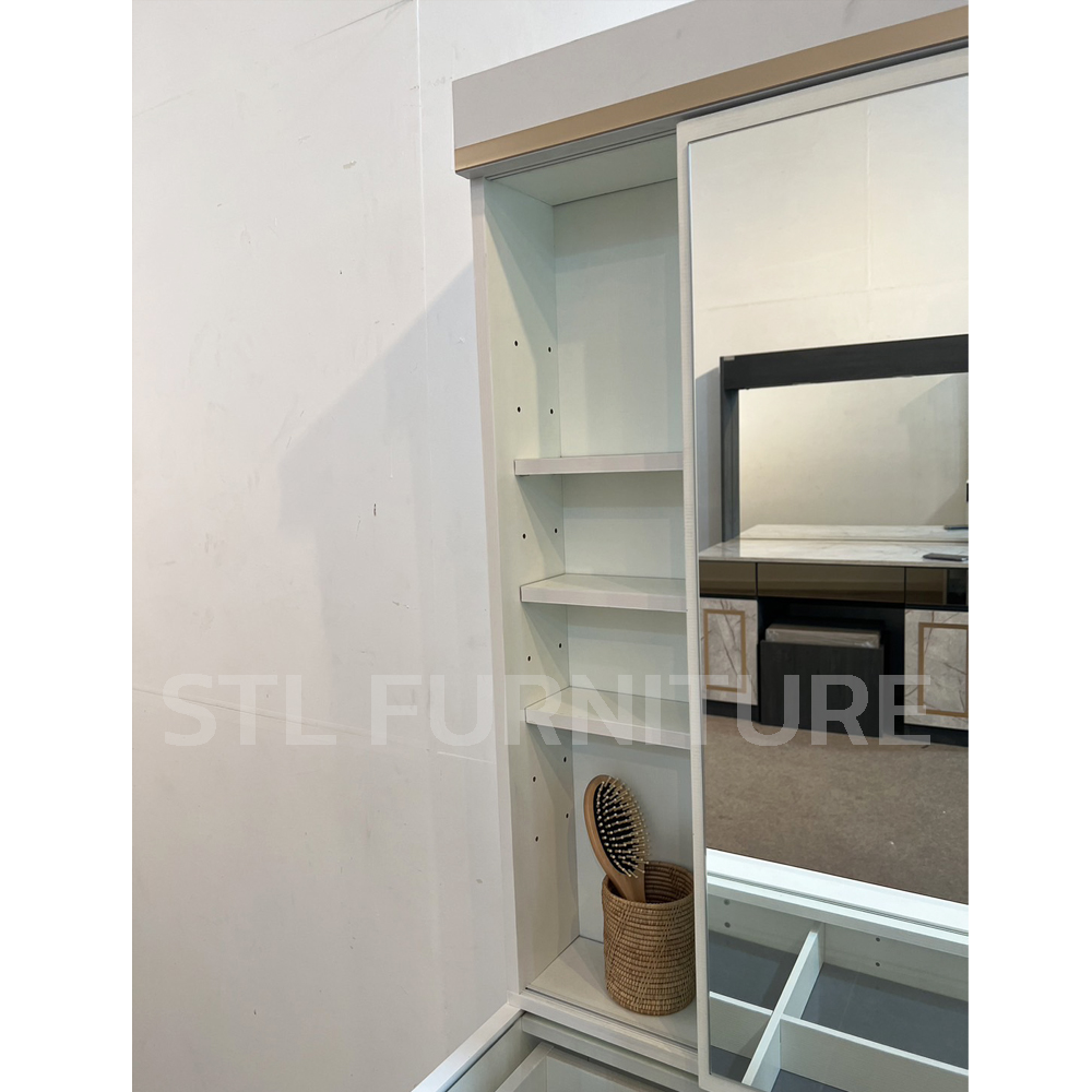 โต๊ะเครื่องแป้ง elegant ชั้นวางของปรับระดับได้