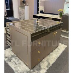 ตู้เก็บเครื่องประดับ 120 cm มือจับสีทอง หรูหราหมาเห่า ด้านข้าง