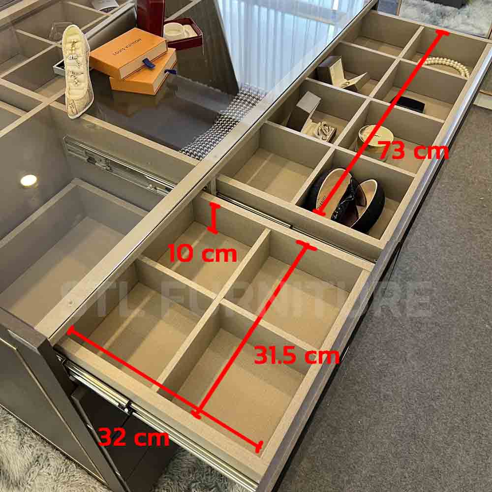 ตู้เก็บเครื่องประดับ LUXURY 120 cm ภายในลิ้นชัก