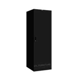 ตู้เสื้อผ้าเหล็ก 60 cm ประตูทึบ สีดำ