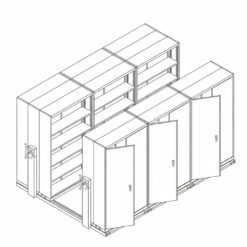 Alternative view of ตู้เอกสารเหล็กแบบรางเลื่อน 1 แถว (ตู้เดี่ยว 3 ตู้คู่ 6)