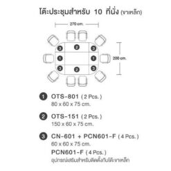 แผนผังโต๊ะประชุม 10 ที่นั่ง