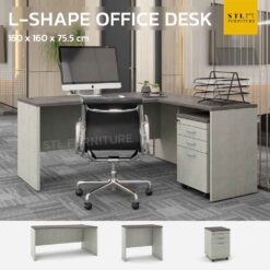 โต๊ะทำงานออฟฟิศ L Shape 3 สี