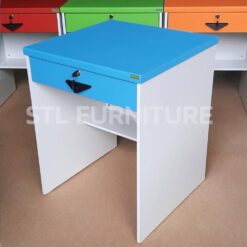 โต๊ะทำงาน 60 cm 1 ลิ้นชัก สีฟ้าขาว