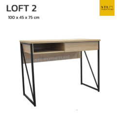 โต๊ะเขียนหนังสือ 1 ลิ้นชัก ขาเหล็กสไตล์loft