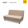 โซฟา 2 ที่นั่ง รุ่น cozy หนัง pvc สีครีม