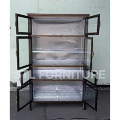 ภายใน ตู้กับข้าวโครงอลูมิเนียมเสามน 100 cm 8 ประตู