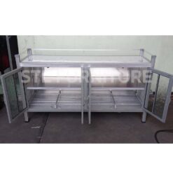 ภายใน ตู้วางเตา หน้ากระเบื้อง โครงอลูมิเนียม 150 cm