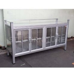 ด้านข้าง ตู้วางเตา หน้ากระเบื้อง โครงอลูมิเนียม 150 cm