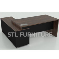ชุดโต๊ะทำงานผู้บริหาร สีเข้ม ด้านหน้า