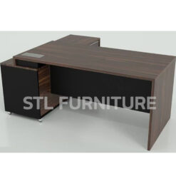 ชุดโต๊ะทำงานผู้บริหาร สีเข้ม front end