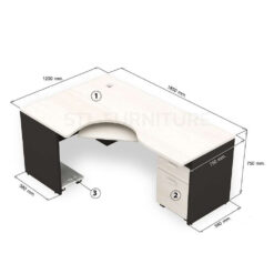 Alternative view of ชุดโต๊ะทำงานผู้บริหาร ตัวแอล 185 cm