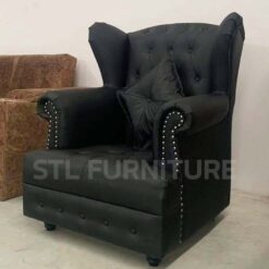 โซฟา 1 ที่นั่ง ทรงหลุยส์ รุ่น DIMON สีดำ