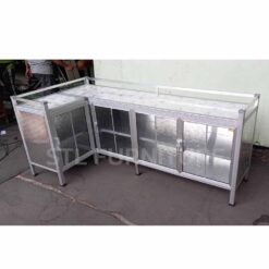 มุมทแยง ตู้วางเตาตัวแอล หน้ากระเบื้อง 120 cm + 50 cm