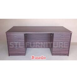 โต๊ะทำงาน 180 cm 3 ลิ้นชักข้าง ซ้าย ขวา สีวอลนัท