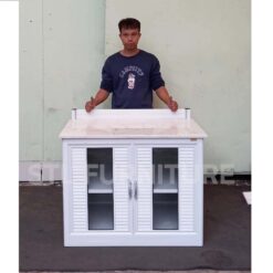 ตู้เคาน์เตอร์ครัวท็อปหินออ่อน สวยมากๆ ทนน้ำทนปลวก เทียบขนาด