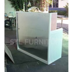 ตู้ซิงค์โครงอลูมิเนียม 2 หลุม พร้อมที่ใส่ถังแก๊ส สีอบขาว ด้านหลัง