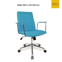 เก้าอี้สำนักงานหุ้มผ้า ขาเหล็กชุบโครเมี่ยม