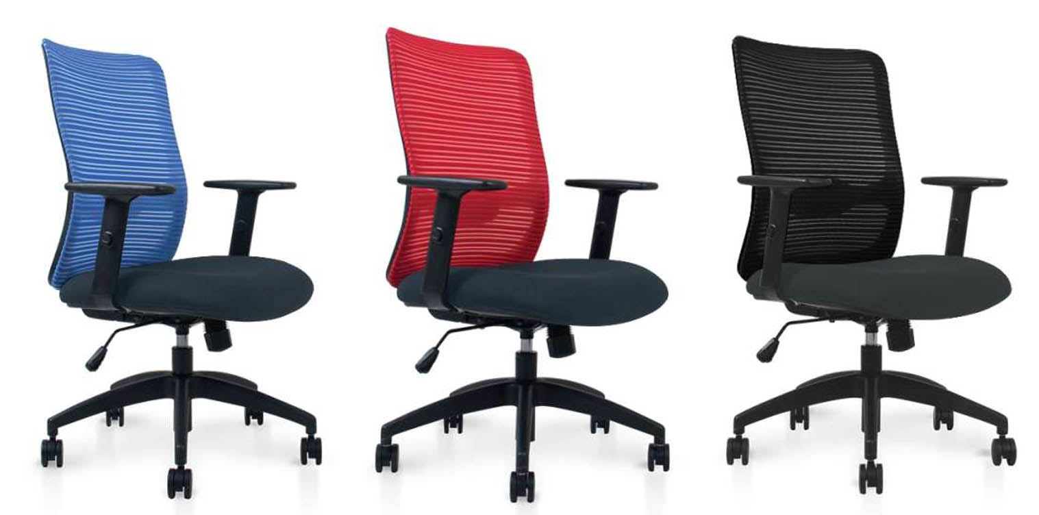 เก้าอี้สำนักงาน เท้าแขนปรับสูง-ต่ำได้ รุ่น OLEAF 3 สี