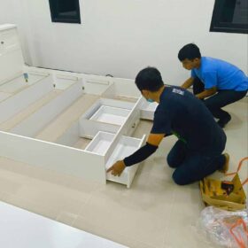 เตียงไม้สีขาว วินเทจ photo review