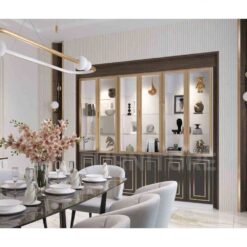 ตู้โชว์ luxury 80 cm ขอบทอง11