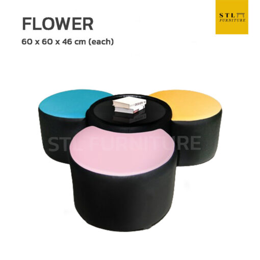 ชุดเก้าอี้สตูล พร้อมโต๊ะกลาง รุ่น FLOWER
