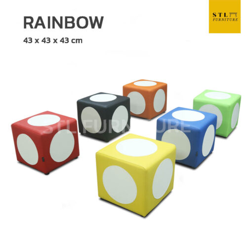 สตูล รุ่น rainbow kids สีชมพู เหลือง ส้ม แดง น้ำเงิน เขียว