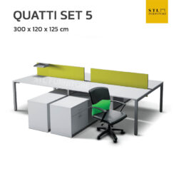 โต๊ะทำงานกลุ่ม Workstation 4 ที่นั่ง พร้อมตูเอกสาร และฉากกั้น