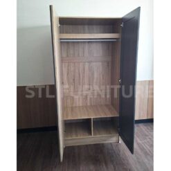 ภาพภายใน ตู้เสื้อผ้า 3 ฟุต สีไม้ตัดเทา กระจกยาวบานเต็ม