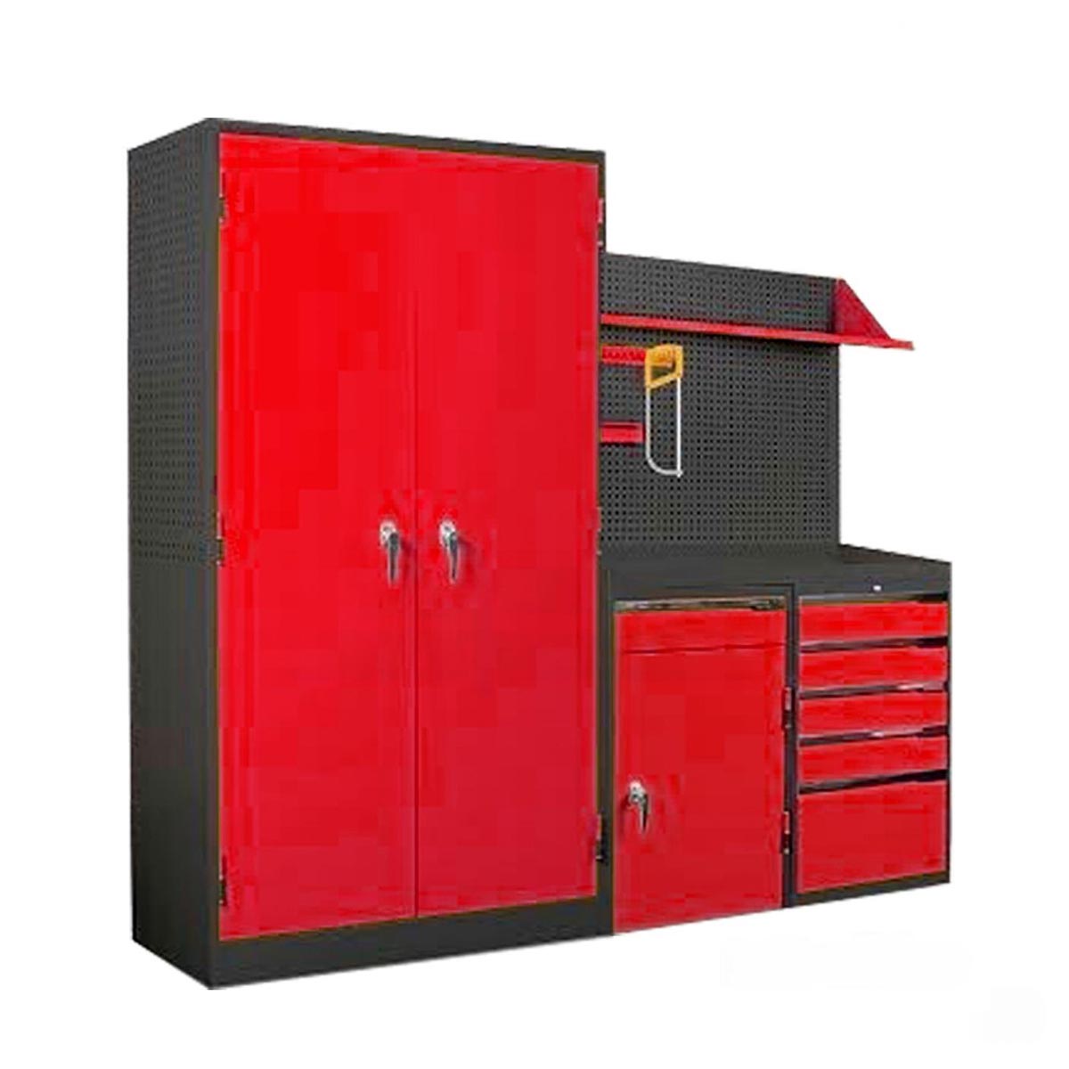 ตู้เหล็กเก็บเครื่องมือช่างสีแดง พร้อมลิ้นชัก
