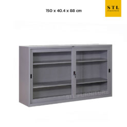 ตู้เอกสารบานเลื่อน เตี้ย 5 ฟุต กระจก