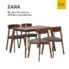ชุดโต๊ะกินข้าวไม้จริง 4 ที่นั่ง รุ่น ZARA