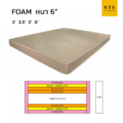 ที่นอนโฟมขาว หุ้มหนัง PVC 6 นิ้ว รุ่น Easy Clean