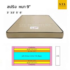 ที่นอนสปริง หุ้มหนัง PVC  รุ่น Heavy Duty (หนา 9 นิ้ว)