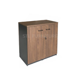 ตู้เอกสาร 2 บานเปิด สีดำมอคค่า มีกุญแจล็อค